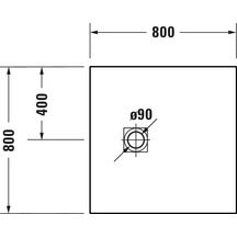 Receveur de douche Sustano 800x800 mm Carré Grège Mat, Réf : 720269640000000