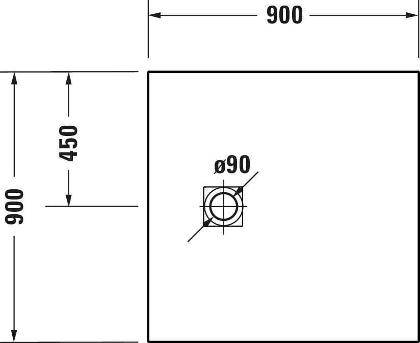 Receveur de douche Sustano 900x900 mm Carré Blanc Réf : 720271730000000