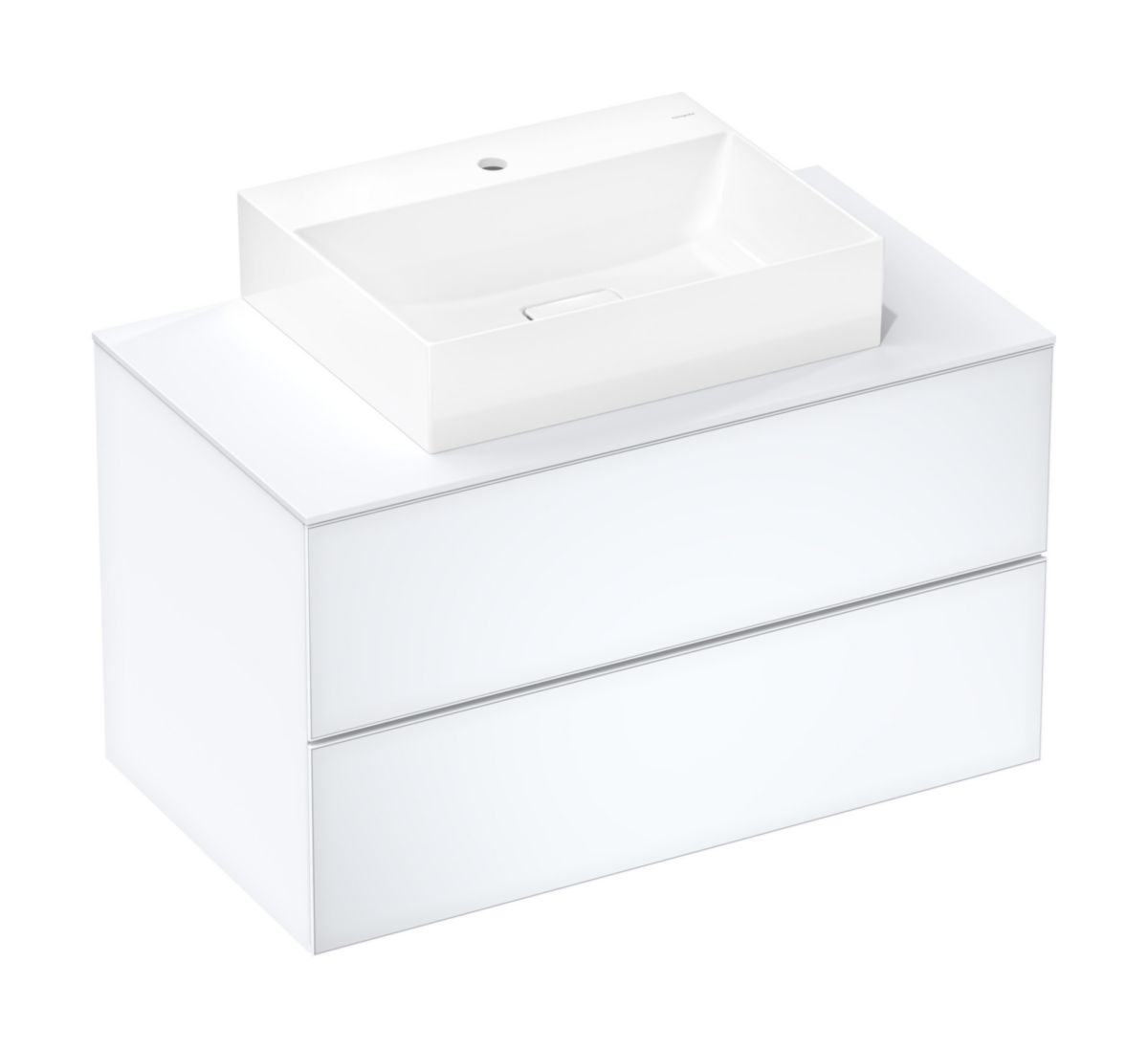 hansgrohe Xevolos E Lavabo à poser 600/480 sans trop plein, percé pour robinet, SmartClean, Blanc