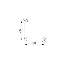 Barre à 90° diamètre 32 m m300 x 300 m m inox poli brillant fixation invisible : réf. 5180P2