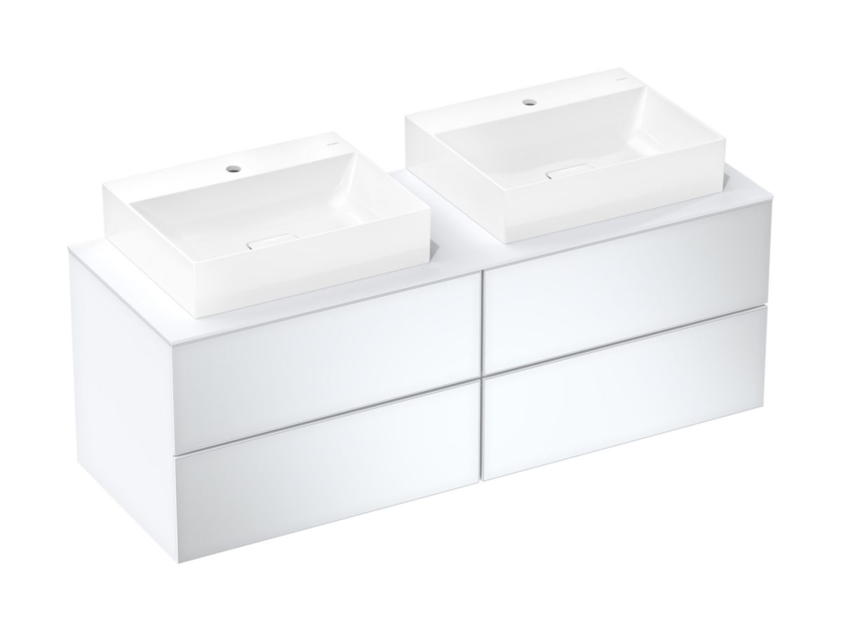 hansgrohe Xevolos E Lavabo à poser 600/480 sans trop plein, percé pour robinet, SmartClean, Blanc