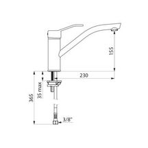 Mitigeur d'évier 2500 sur table monotrou à bec orientable limité à 120° réf. 2510