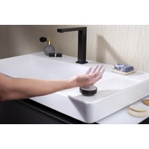 hansgrohe Tecturis E Mitigeur de lavabo 2 trous 150 CoolStart avec vidage, Noir mat