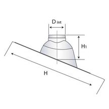 Solin pour toiture ardoise DUALIS, pente 30 à 45 °, diamètre 130 / 200 mm, noir standard (RAL 0323) SAA 45 130 E.I Réf. 17130173/323