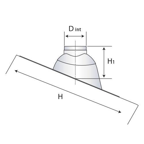 Solin pour toiture ardoise DUALIS, pente 30 à 45 °, diamètre 130 / 200 mm, noir standard (RAL 0323) SAA 45 130 E.I Réf. 17130173/323