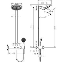 hansgrohe Pulsify S Colonne de douche 260 2jet avec mitigeur thermostatique ShowerTablet Select 400, Bronze brossé