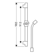 Barre de douche Axor STARCK 90 cm avec flexible 1,60 m 15 x 21 avec 2 écrous cylindriques, chromé réf. 27830000