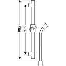 Barre de douche Axor STARCK 90 cm avec flexible 1,60 m 15 x 21 avec 2 écrous cylindriques, chromé réf. 27830000