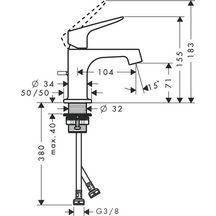 Mitigeur de lave-mains CITTERIO M, chromé réf. 34016000