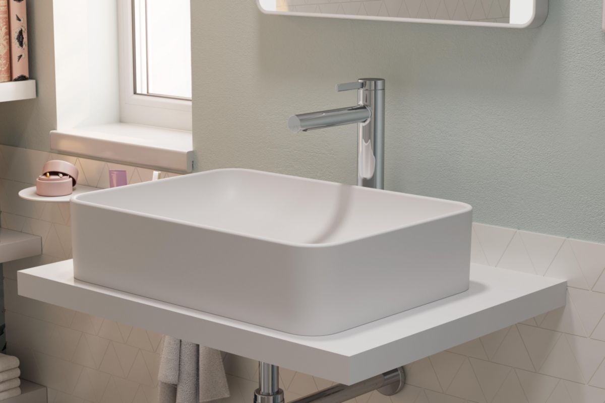 hansgrohe Xuniva Q Vasque à poser 550/400 sans trou pour robinet ni trop-plein, SmartClean, Blanc