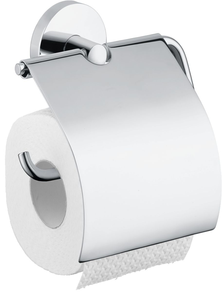 Porte-papier WC LOGIS en laiton avec couvercle, chromé réf. 40523000