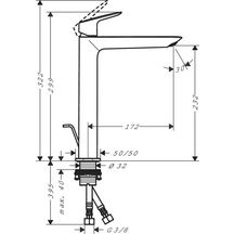 hansgrohe Logis Mitigeur de lavabo 240 Fine avec tirette et vidage, Noir mat