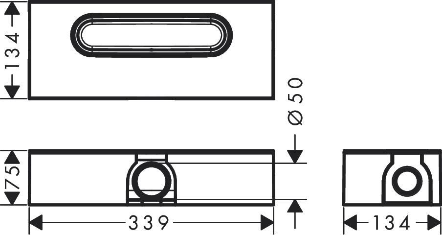 hansgrohe uBox universal Corps d'encastrement pour caniveau de douche linéaire pour installation standard