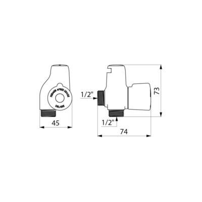 Robinet d'arrêt 15x21 à disconnecteur Réf : 158100