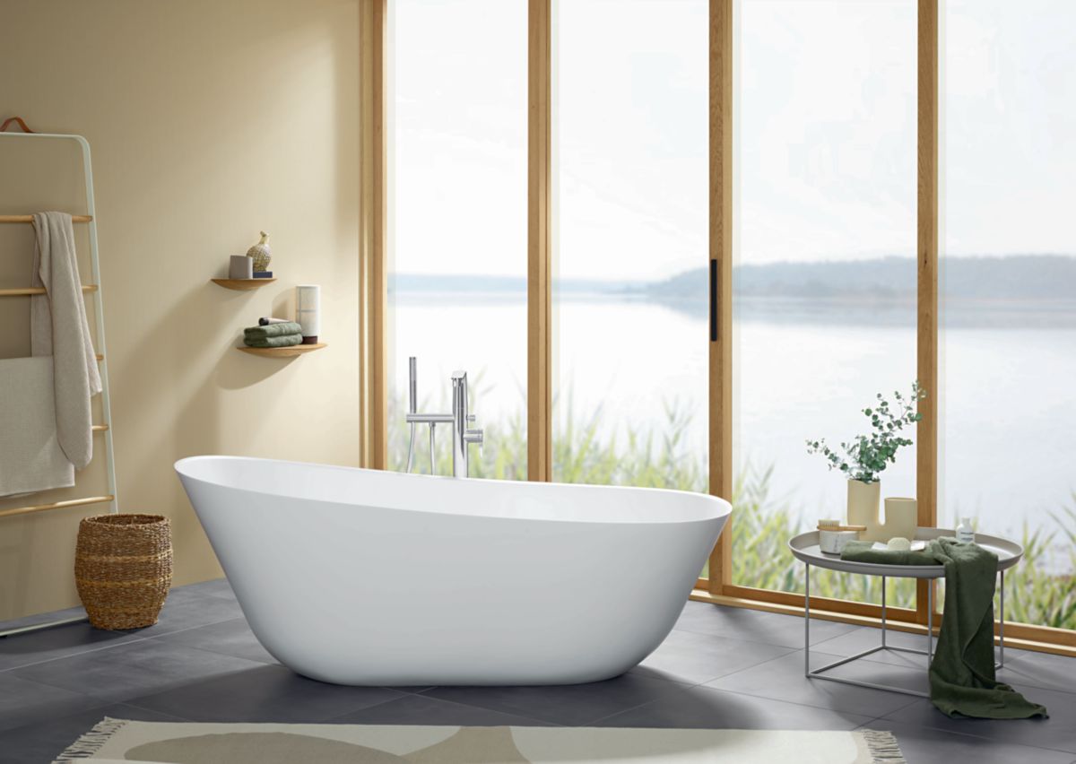 Baignoire Theano en îlot Curved Edition, 1700 x 750 mm, Blanc réf: 4505065