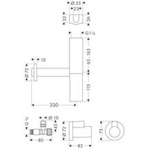 AXOR Siphon Flowstar, set complet, Laiton brossé