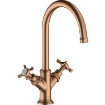 AXOR Montreux Mélangeur de lavabo 210 poignées croisillons sans tirette ni vidage, Bronze brossé