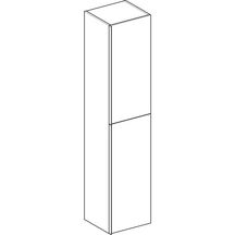 Colonne haute Acanto - 2 portes - 38 x 173 x 36 cm - corps : laqué mat / noir - portes : verre brillant / noir Réf. 500.619.16.1