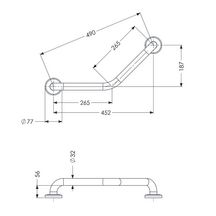 Barre à 135° inox diamètre 32 mm x 265 x 265 mm libre service réf. 01265-LS