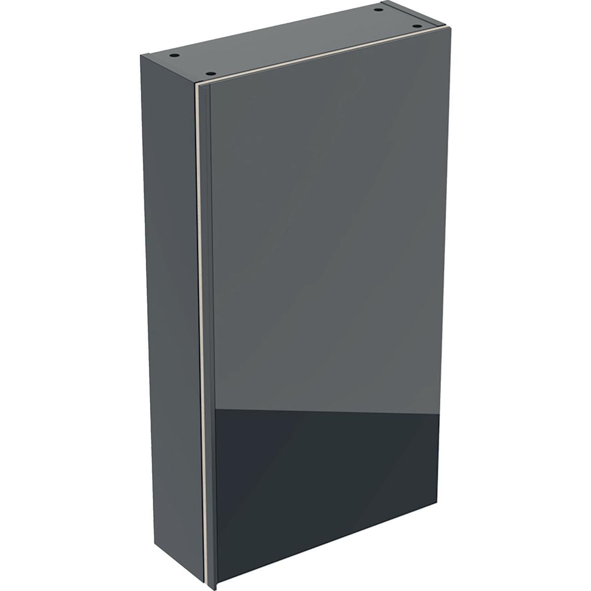 Armoire haute compacte Acanto - 1 porte - 45 x 82 x 17,4 cm - corps : laqué mat / noir - porte : verre brillant / noir Réf. 500.639.16.1