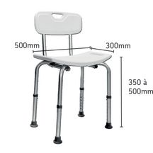 Tabouret de douche sur pied AKW INTERNATIONAL avec dossier réf. 02310-LS