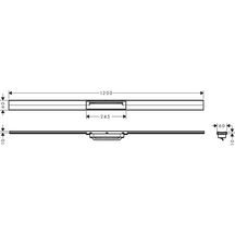 hansgrohe RainDrain Flex Caniveau de douche linéaire 1200 découpable pour montage libre, Noir chromé brossé