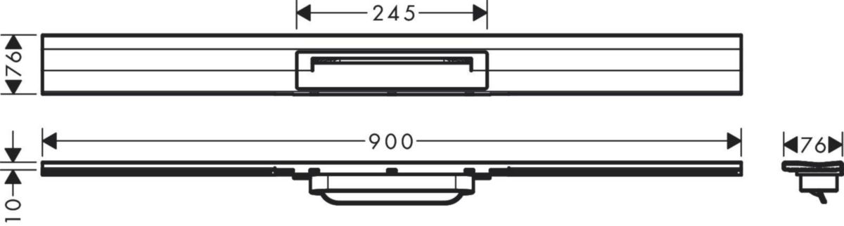 hansgrohe RainDrain Flex Caniveau de douche linéaire 900 à découper pour installation contre le mur, Bronze brossé