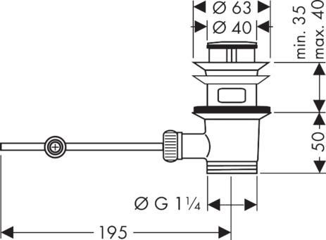 AXOR Garniture de vidage pour mitigeur de lavabo et bidet, Bronze brossé