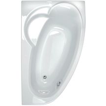 Baignoire asymétrique LADIVA 175x110 cm gauche, vidage standard non fourni, profondeur interne 44 cm, en toplax, contenance 130 litres, blanc réf. 199057