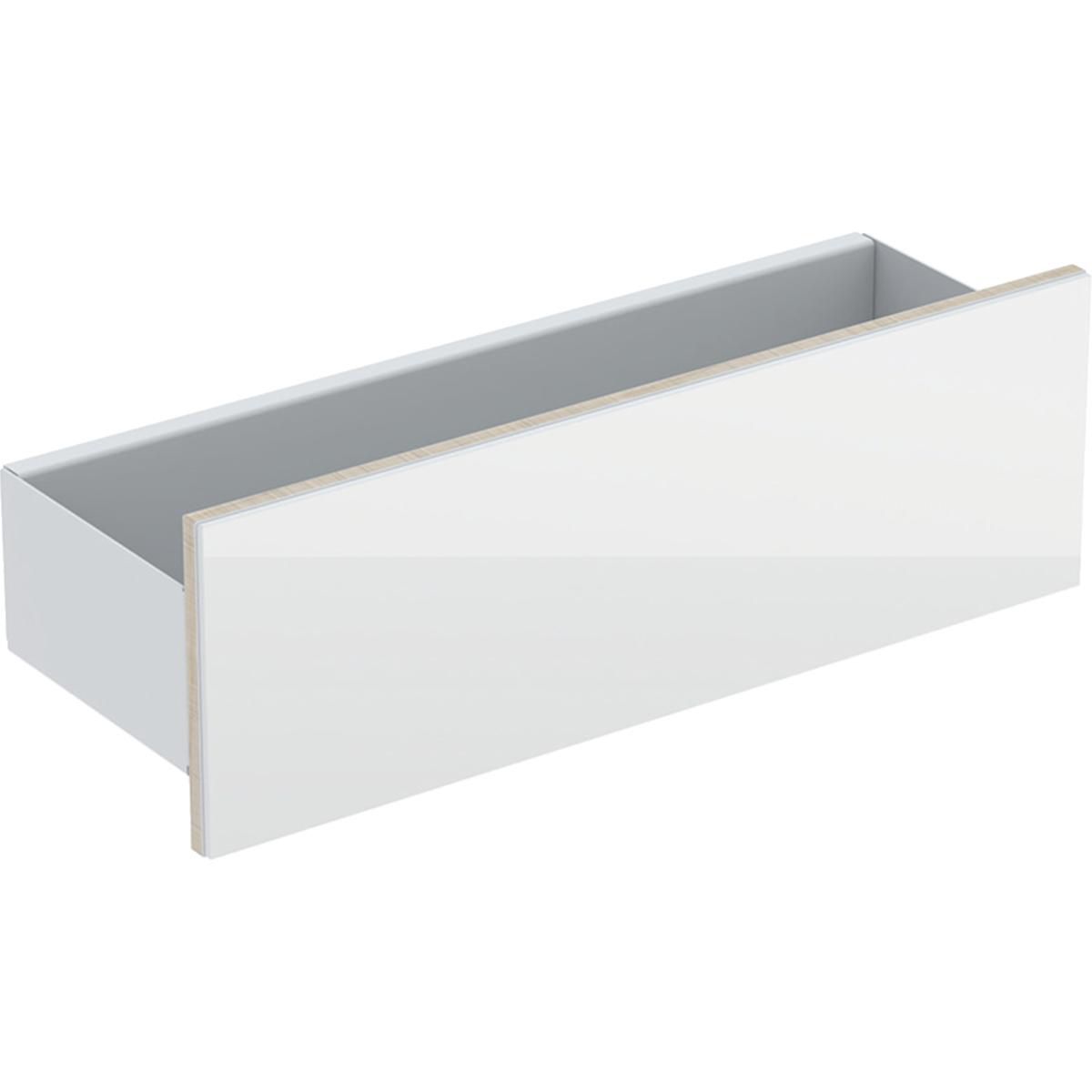 Etagère murale Acanto - 45 x 14,8 x 15,9 cm - corps : thermopoudré mat / blanc - façade : verre brillant / blanc Réf. 500.617.01.2