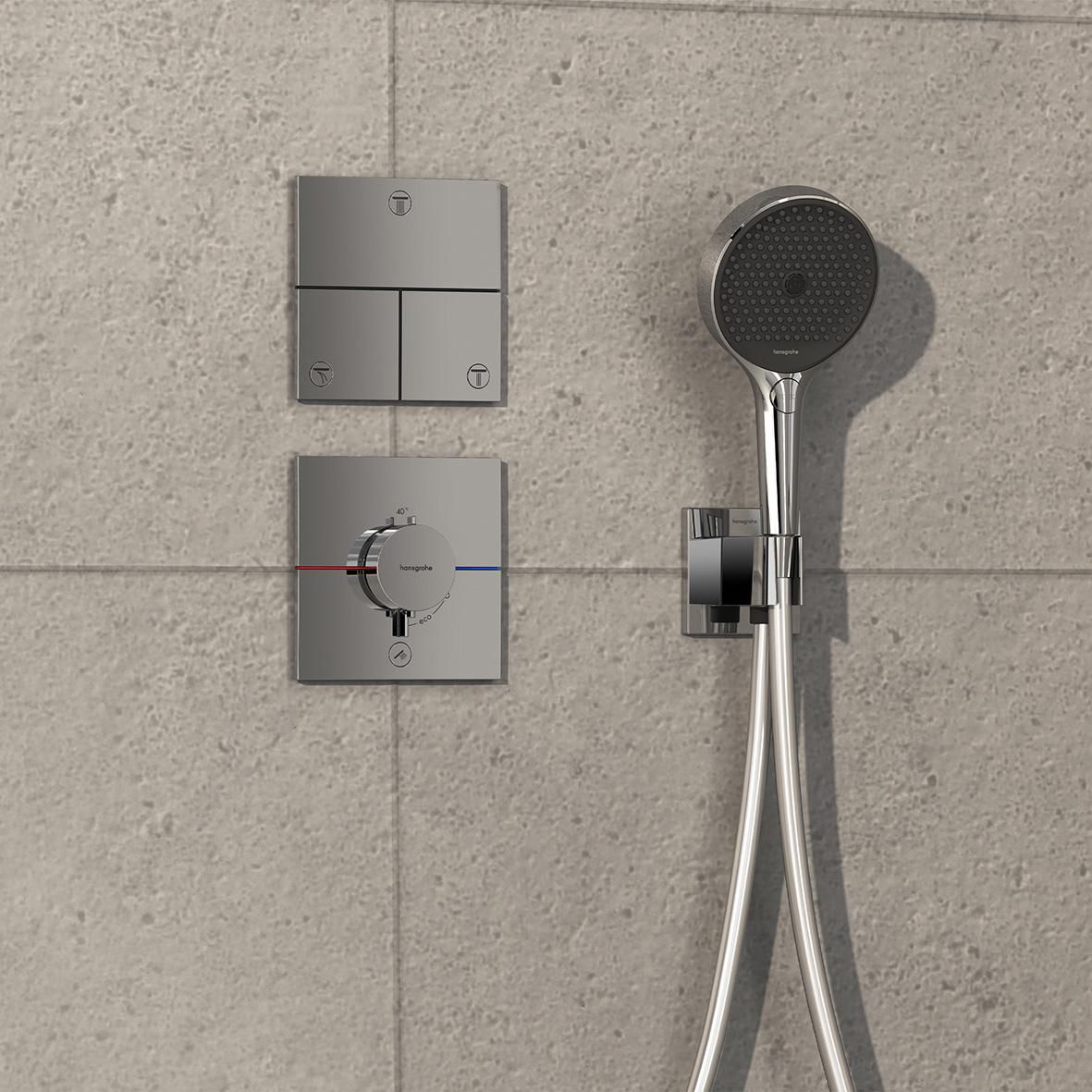 hansgrohe ShowerSelect Comfort E Set de finition pour mitigeur thermostatique encastré avec 1 fonction, Chrome