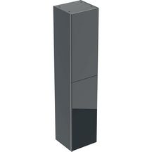 Colonne haute Acanto - 2 portes - 38 x 173 x 36 cm - corps : laqué mat / noir - portes : verre brillant / noir Réf. 500.619.16.1