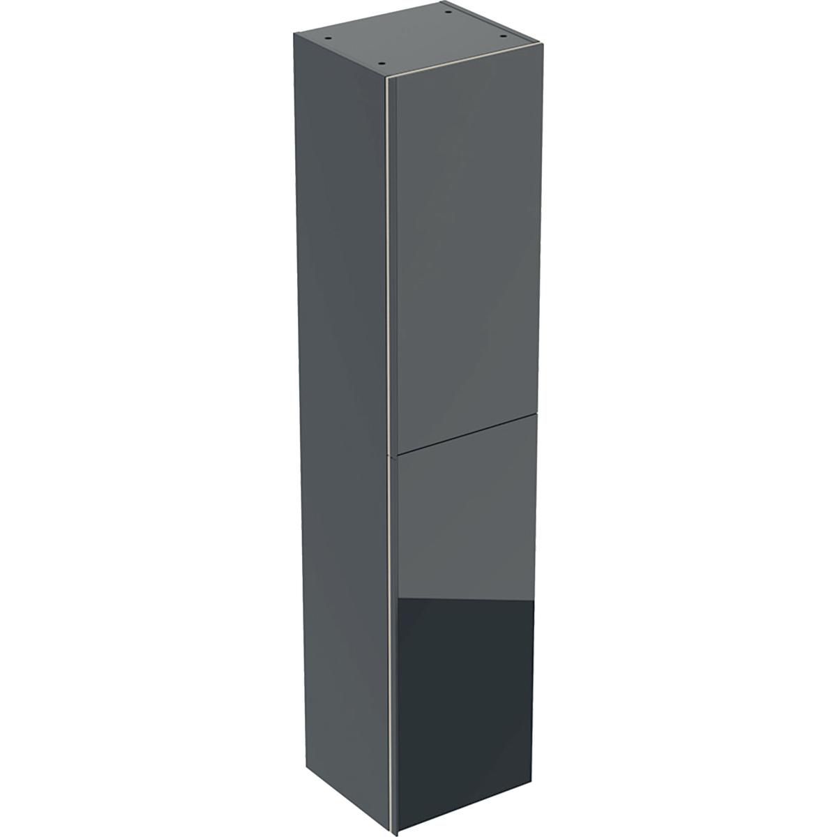 Colonne haute Acanto - 2 portes - 38 x 173 x 36 cm - corps : laqué mat / noir - portes : verre brillant / noir Réf. 500.619.16.1