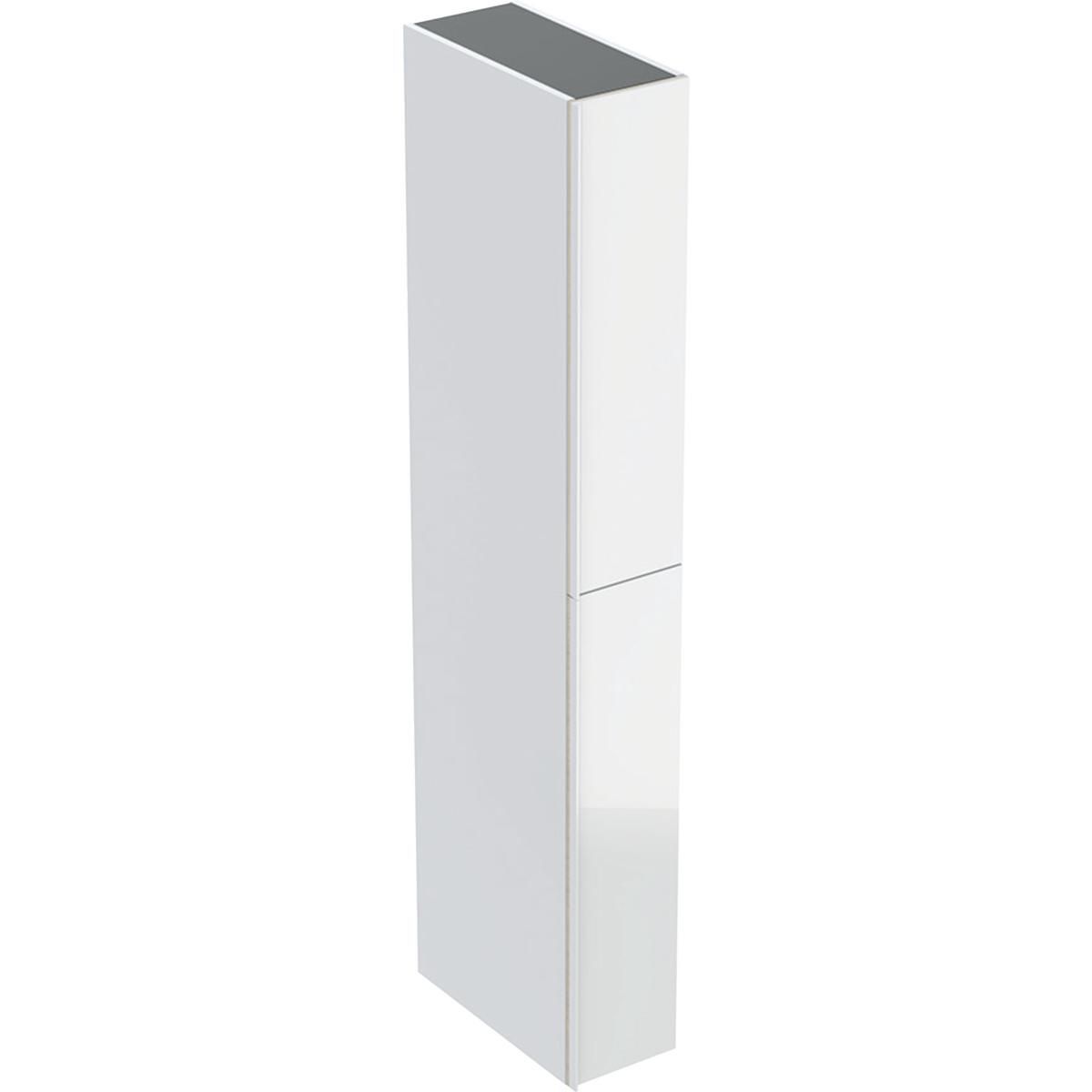 Colonne haute Acanto - 2 tiroirs - 22 x 173 x 47,6 cm - corps : laqué ultra-brillant / blanc - tiroirs : verre brillant / blanc Réf. 500.638.01.2