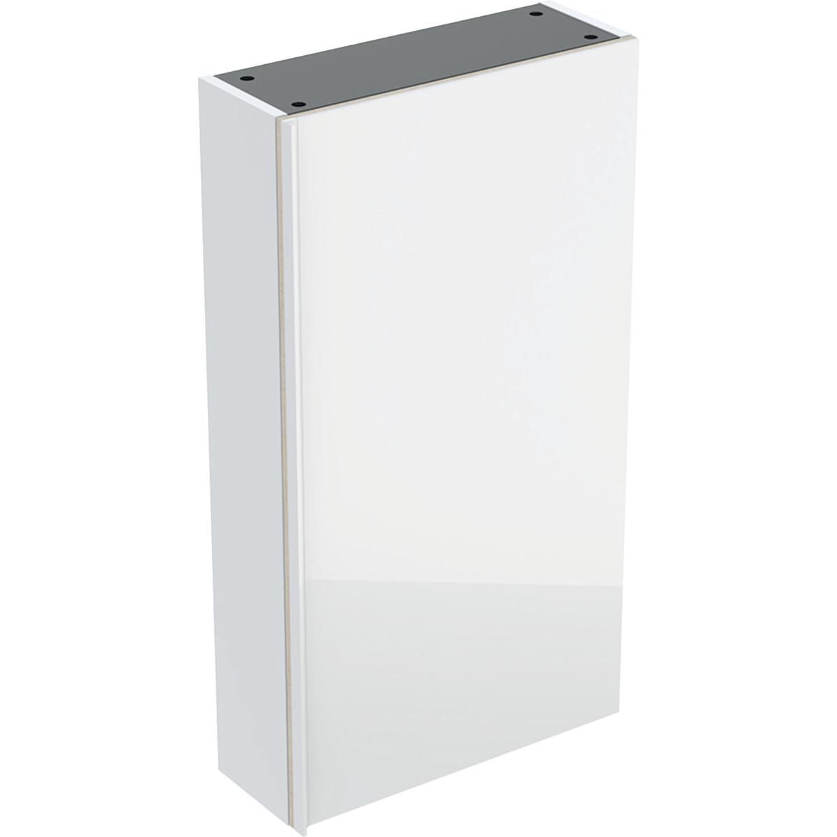 Armoire haute compacte Acanto - 1 porte - 45 x 82 x 17,4 cm - corps : laqué ultra-brillant / blanc - porte : verre brillant / blanc Réf. 500.639.01.2