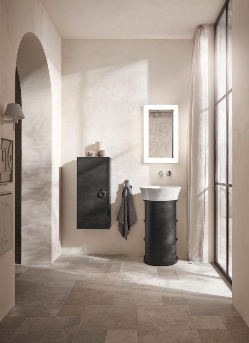 Meuble sous lavabo à poser White Tulip 751x350x410 mm noir Réf. WT423905858