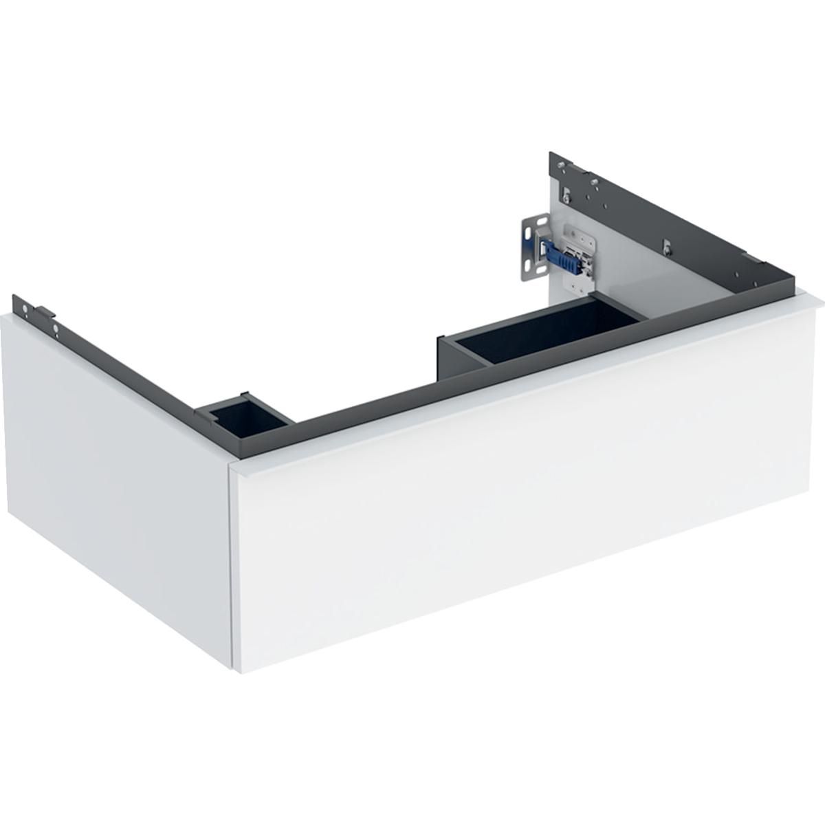 Meuble sous lavabo 75 cm Geberit iCon 1 tiroir poignée Blanc, Blanc brillant