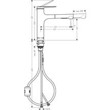 hansgrohe Zesis M33 Mitigeur de cuisine 160, douchette extractible, 2jet, Chrome