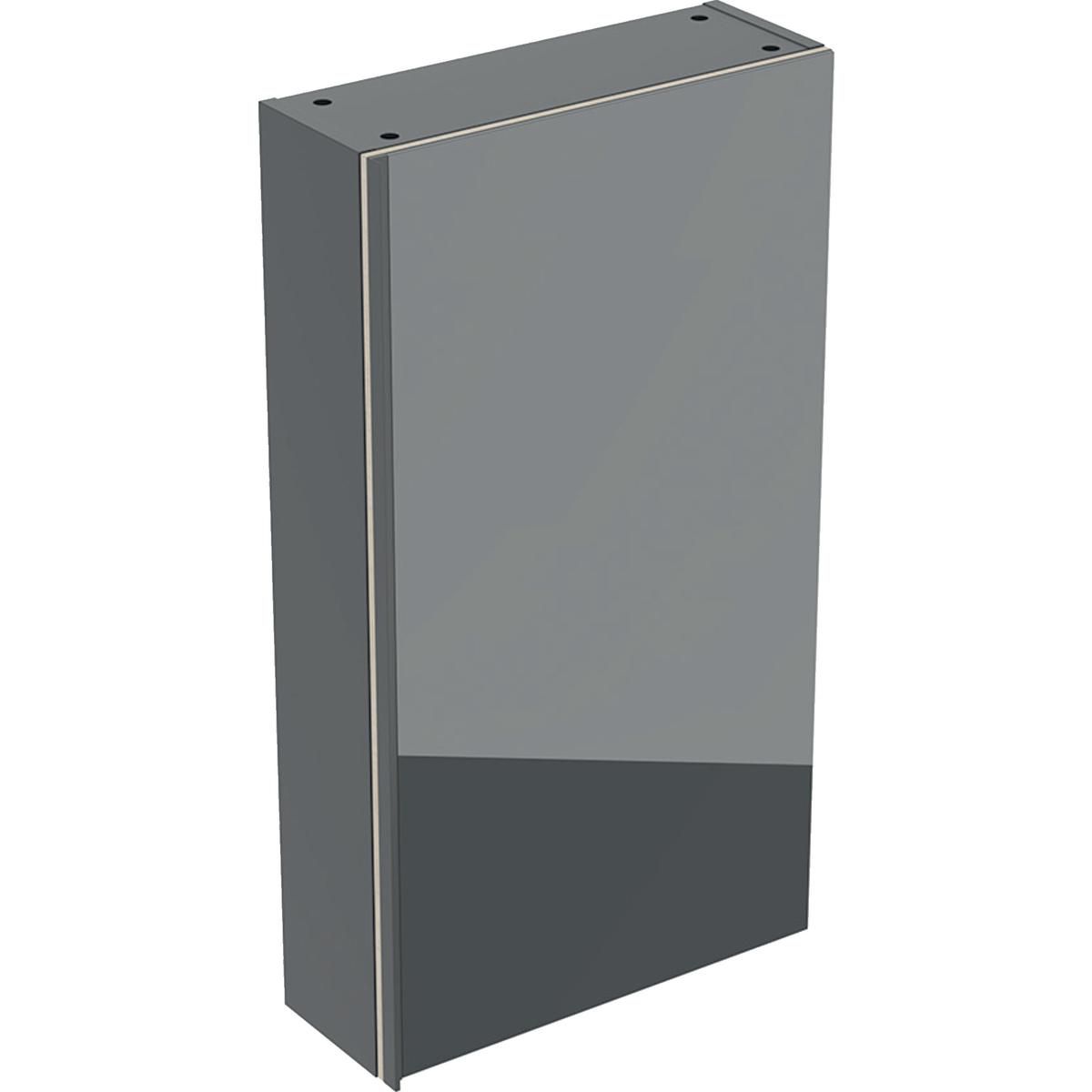 Armoire haute compacte Acanto - 1 porte - 45 x 82 x 17,4 cm - corps : laqué mat / gris velouté - porte : verre brillant / gris velouté Réf. 500.639.JK.2