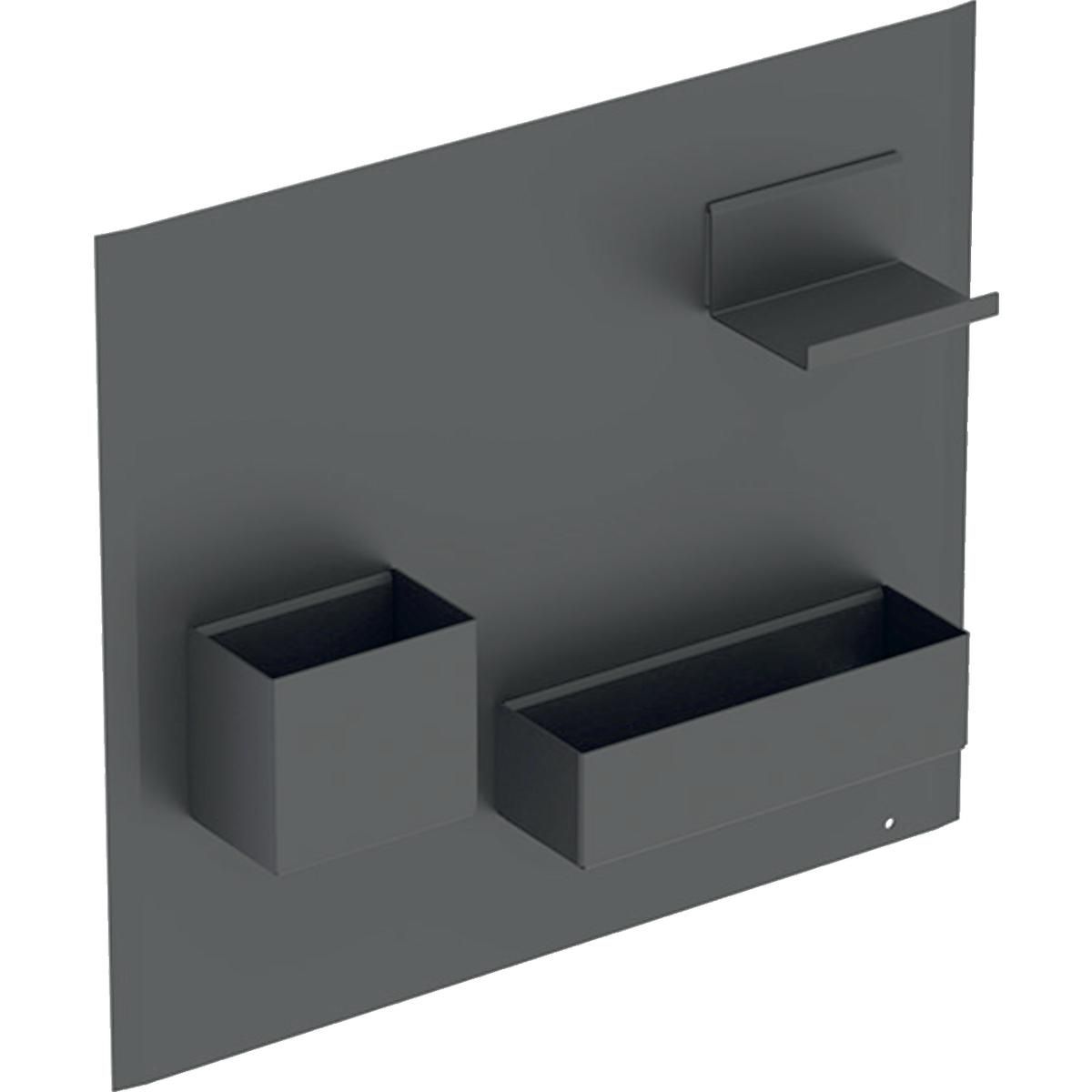 Tableau magnétique avec boîtes - tableau : thermopoudré mat / gris velouté - boîtes : thermopoudré mat / gris velouté Réf. 500.649.JK.2