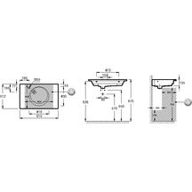 Plan-vasque céramique meulé, à installer sur meuble ODEON RIVE GAUCHE, L81 x P51,2 cm, autoportant, livré sans bonde, percé 1 trou Réf. EXAW112-Z-00