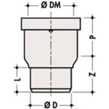 Sortie droite diamètre 90 mm 65 / 95 réf. QW22