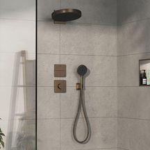 hansgrohe ShowerSelect Comfort Q Set de finition pour mitigeur thermostatique encastré, Bronze brossé