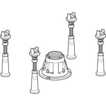 Kit de calage comportant 4 pieds et une cale centrale pour les grands receveurs extra-plats à encastrer IRRELEVANT réf. 43000