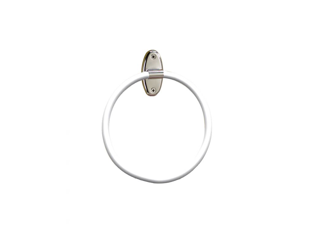 Porte-serviettes anneau D 220 mm, tube en acier D 10 mm, époxy blanc réf. 841175