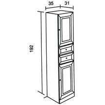 Colonne SLIMO 2 - blanche 35 cm 2 portes 2 tiroirs