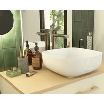 Miroir arche Alterna Daily, longeur 50cm hauteur 120cm, sur panneau Blanc Crème