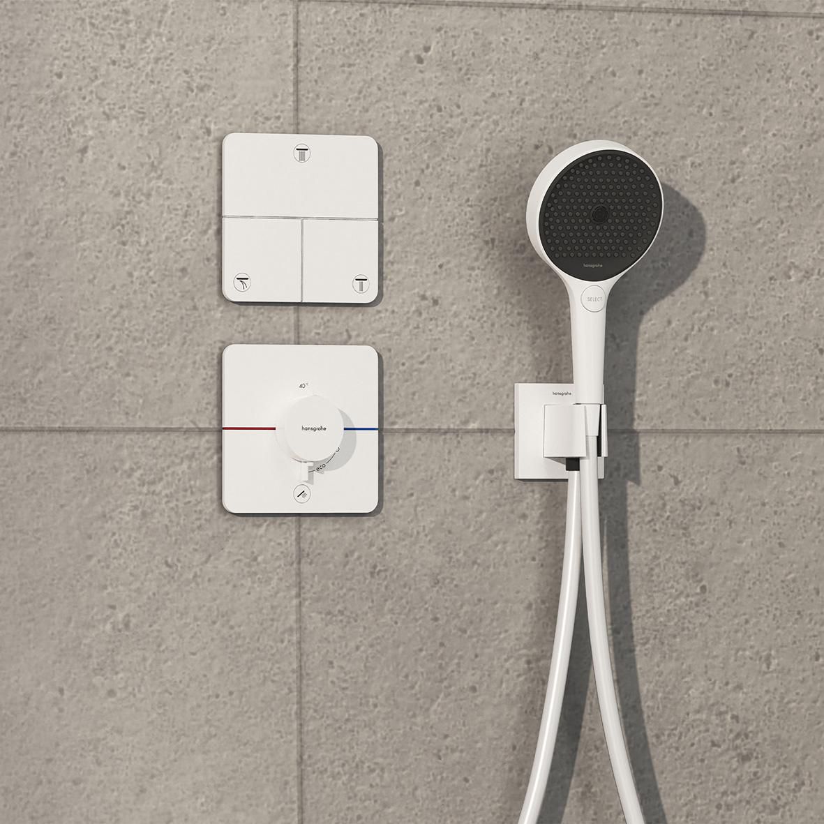 hansgrohe ShowerSelect Comfort Q Set de finition pour mitigeur thermostatique encastré, Blanc mat