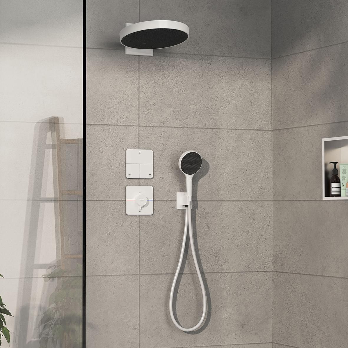 hansgrohe ShowerSelect Comfort Q Set de finition pour mitigeur thermostatique encastré, Blanc mat