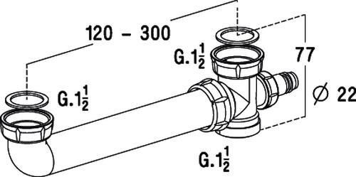 Tubulure évier 2 cuves standard Plastique 0204016